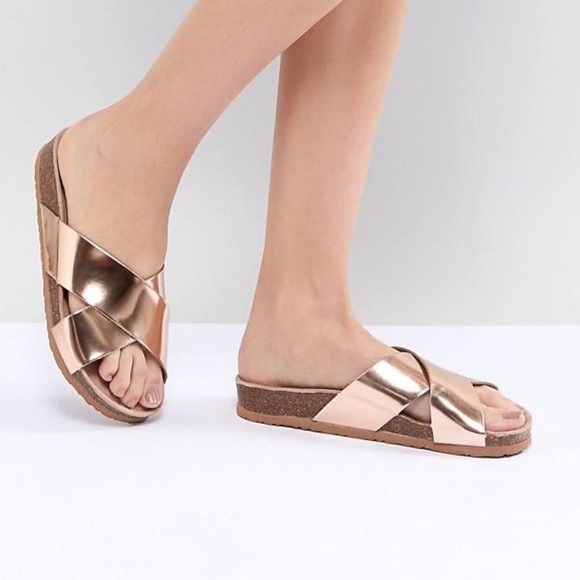 ASOS Shoes - ASOS brand South Beach rose gold sandals